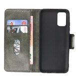 Pull Up PU Leder Bookstyle für Samsung Galaxy A03s Dunkelgrün