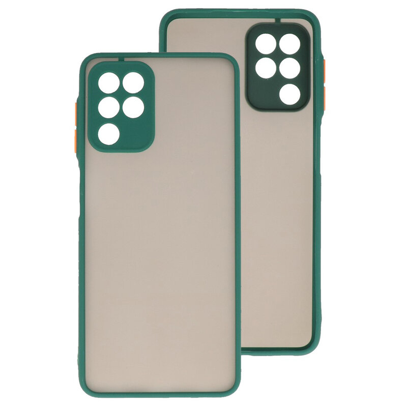 Custodia rigida con combinazione di colori Samsung Galaxy A22 4G verde scuro