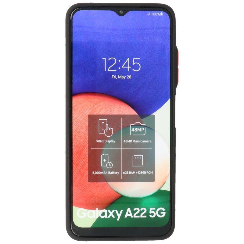 Custodia rigida con combinazione di colori Samsung Galaxy A22 5G nera