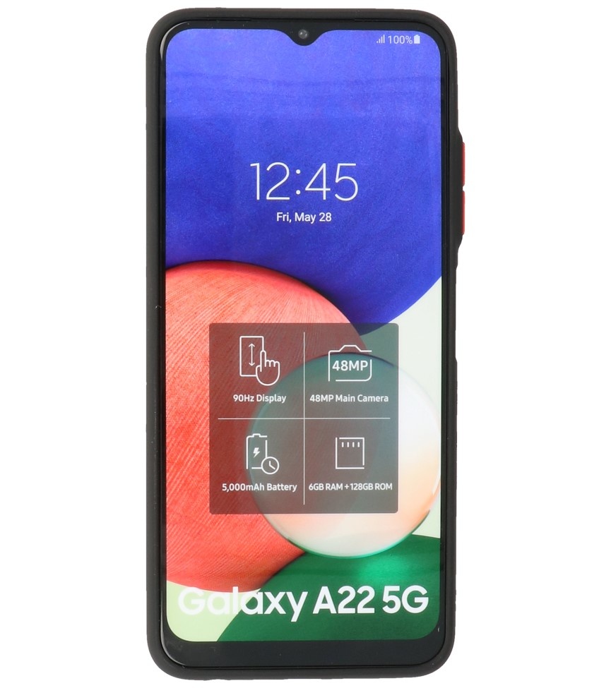Farvekombination Hårdt etui Samsung Galaxy A22 5G Sort