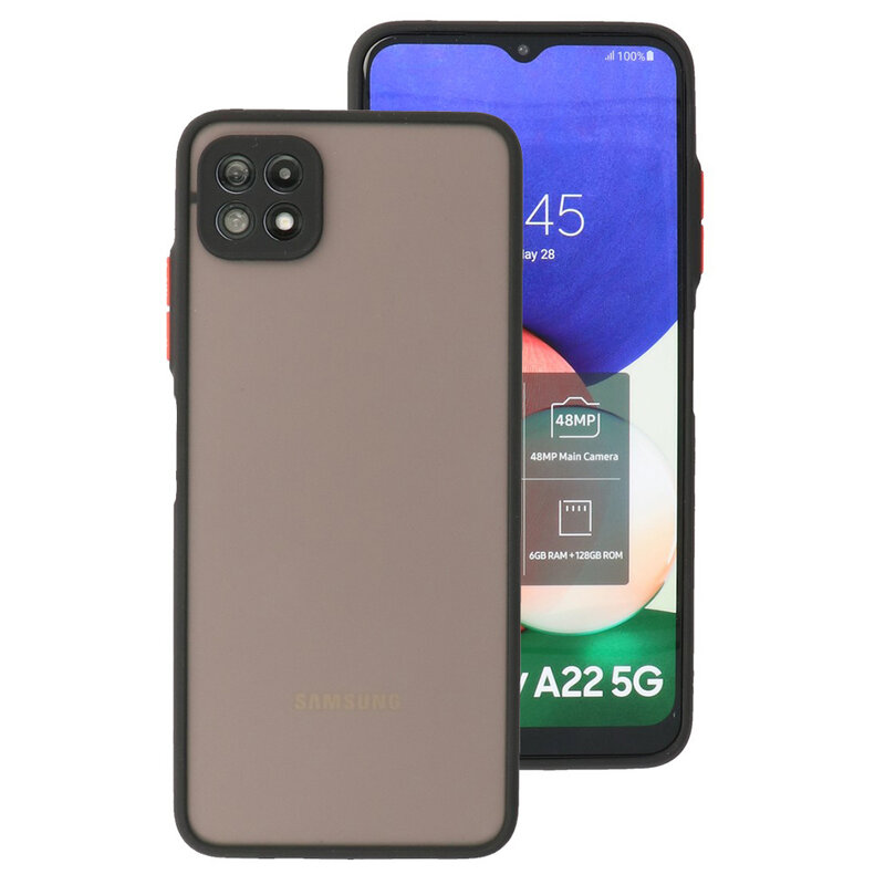 Kleurcombinatie Hard Case Samsung Galaxy A22 5G Zwart