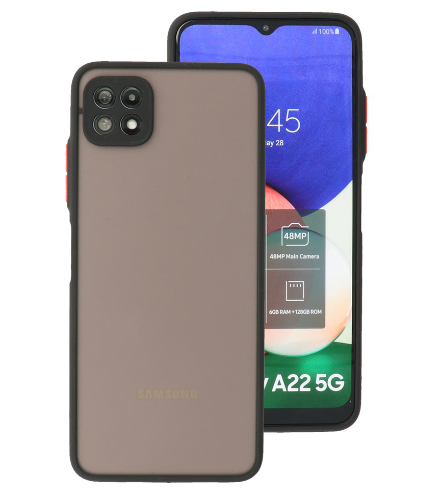 Farvekombination Hårdt etui Samsung Galaxy A22 5G Sort