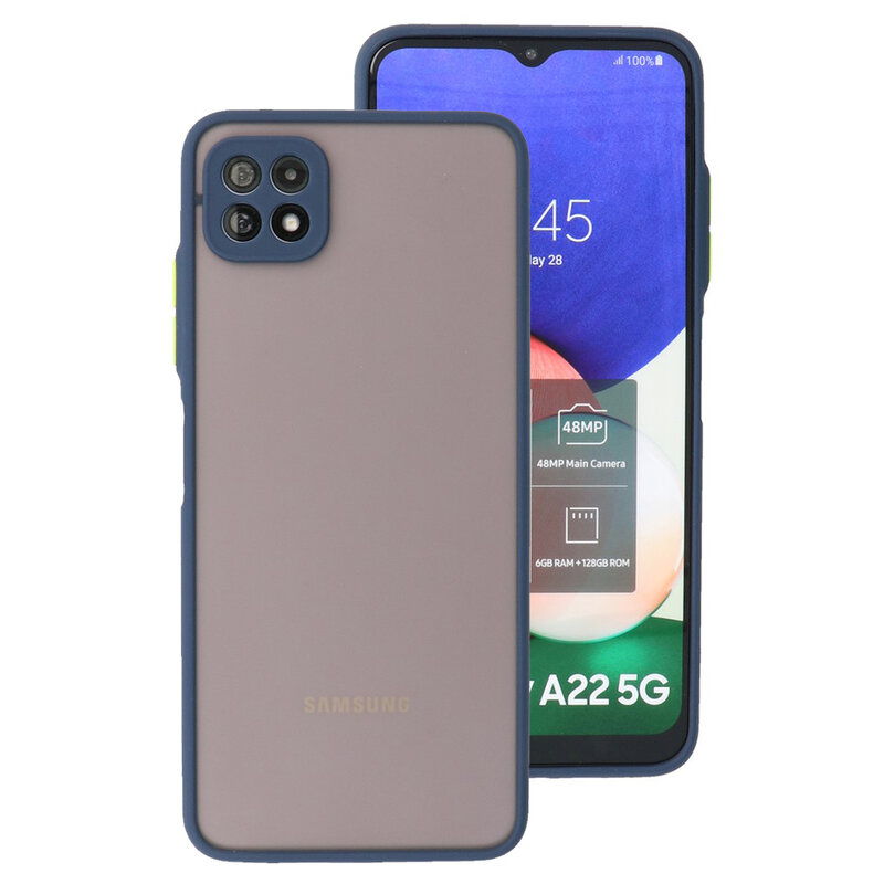 Kleurcombinatie Hard Case Samsung Galaxy A22 5G Blauw