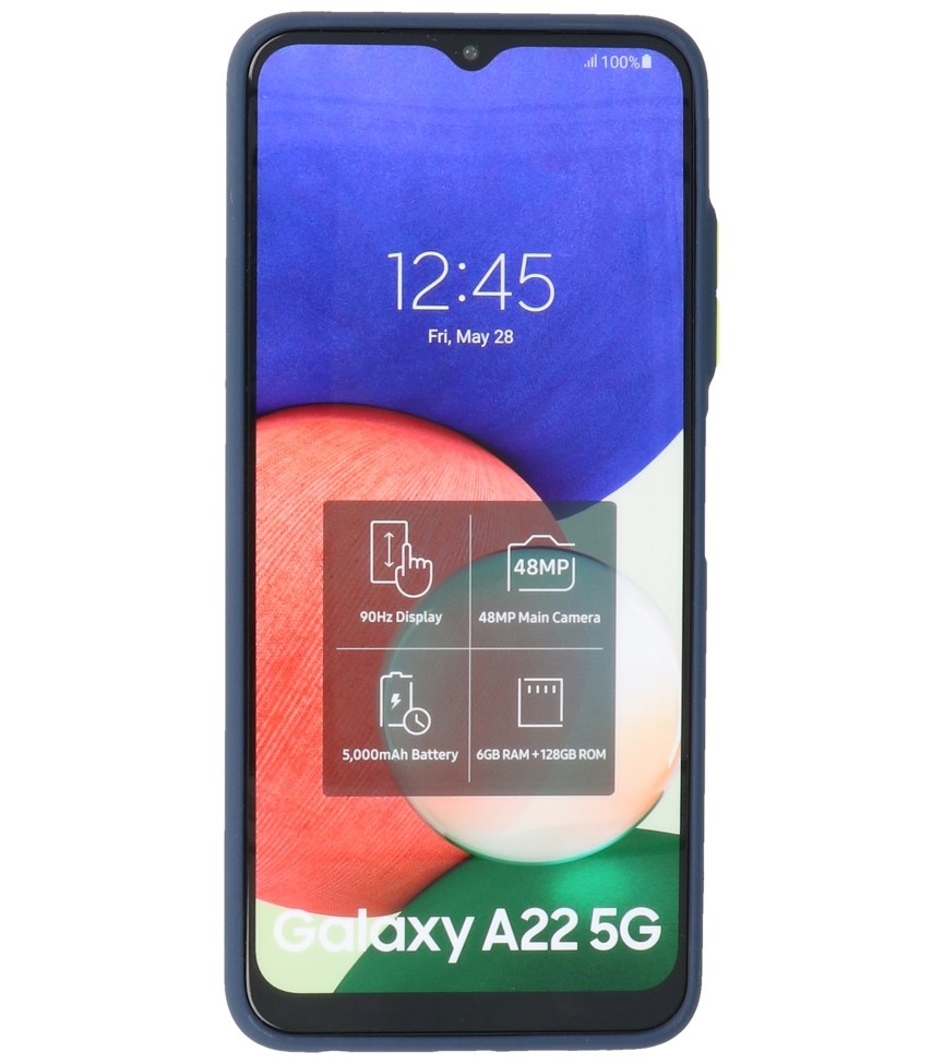 Custodia rigida con combinazione di colori Samsung Galaxy A22 5G blu