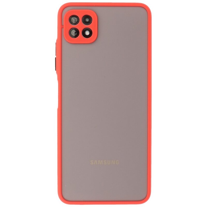 Custodia rigida con combinazione di colori Samsung Galaxy A22 5G rossa
