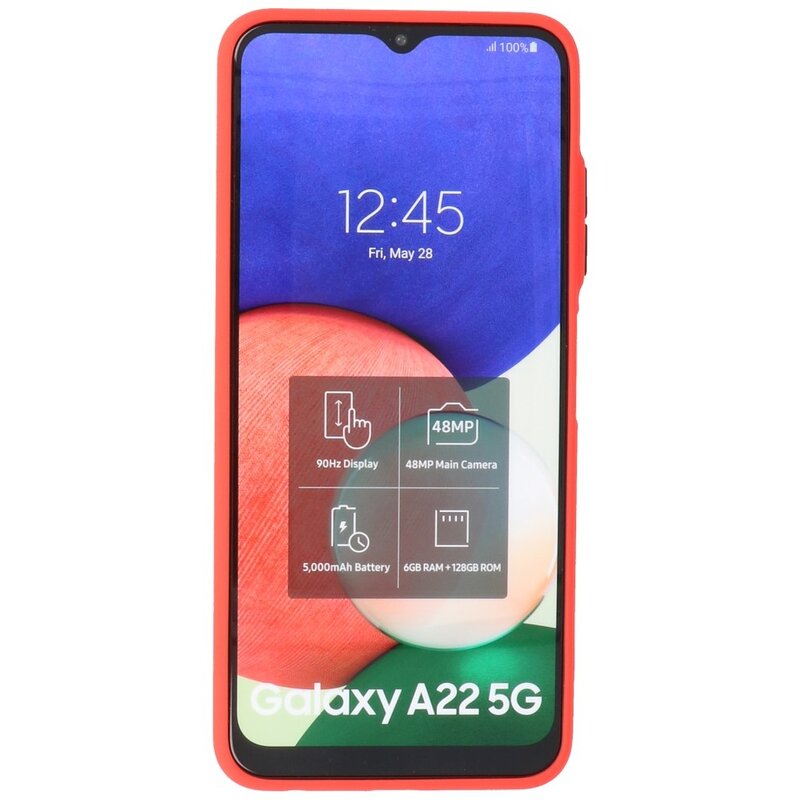Custodia rigida con combinazione di colori Samsung Galaxy A22 5G rossa