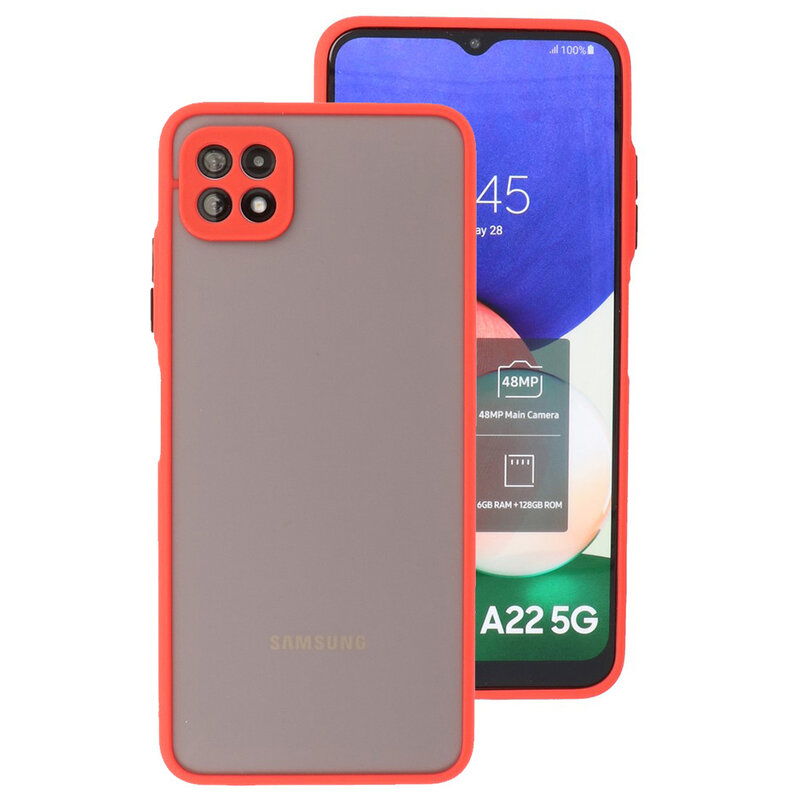 Custodia rigida con combinazione di colori Samsung Galaxy A22 5G rossa