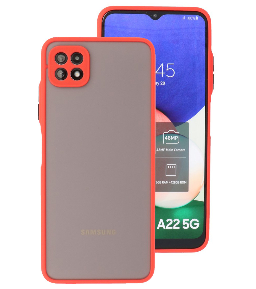 Farvekombination Hårdt etui Samsung Galaxy A22 5G Rød