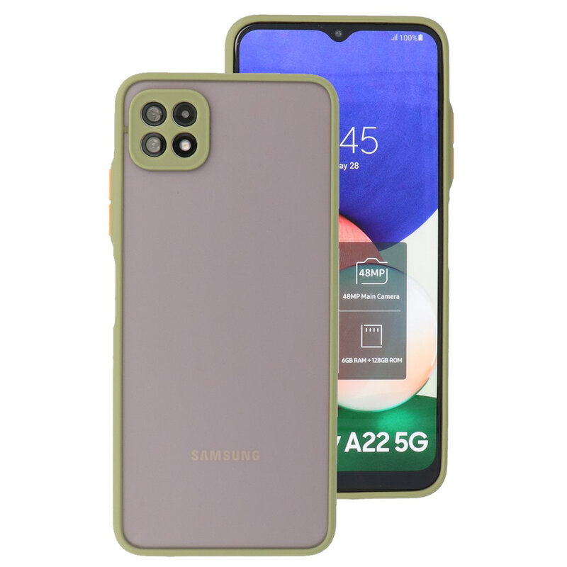Custodia rigida con combinazione di colori Samsung Galaxy A22 5G verde