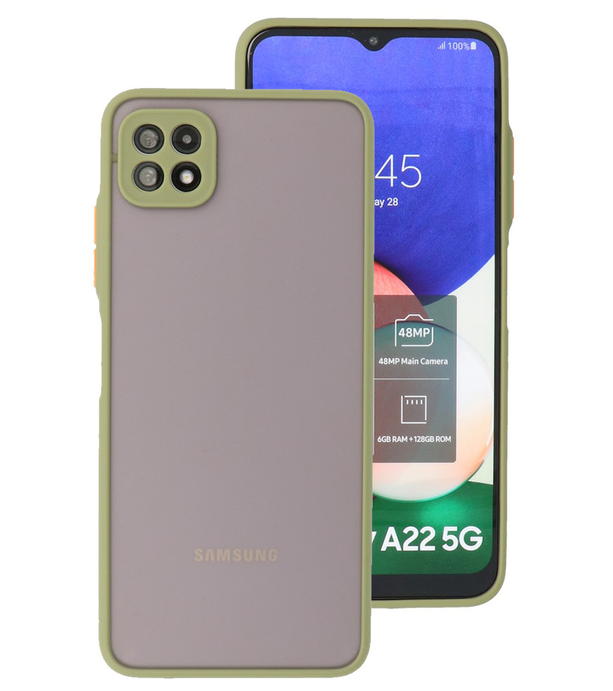 Estuche rígido con combinación de colores Samsung Galaxy A22 5G Verde