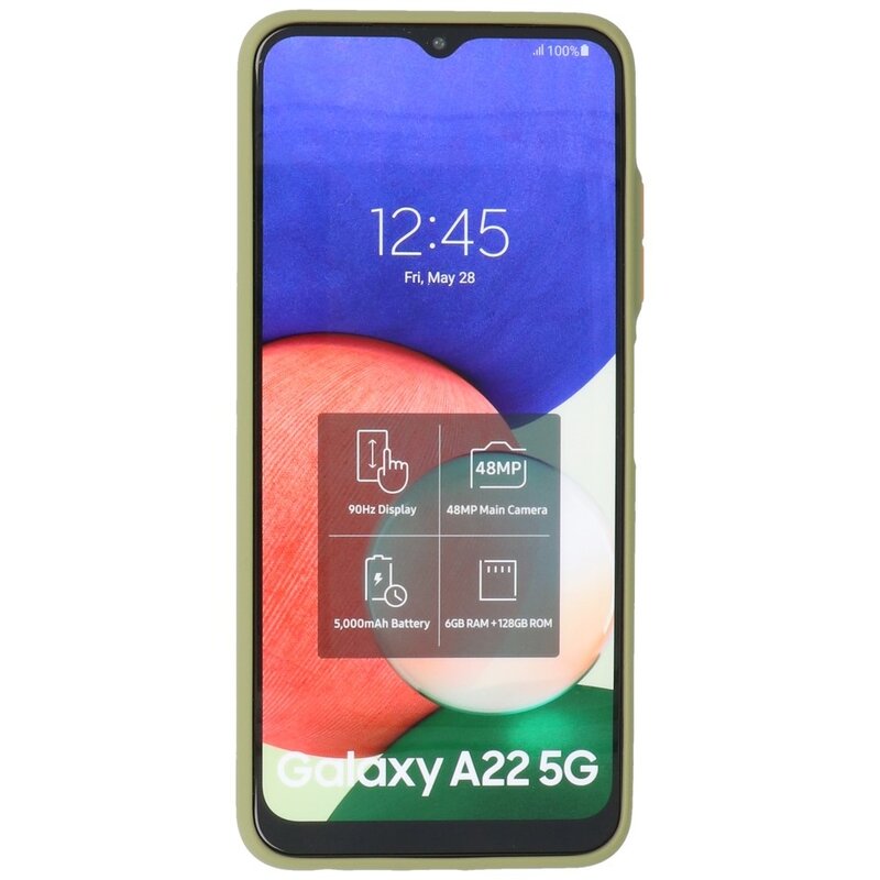 Custodia rigida con combinazione di colori Samsung Galaxy A22 5G verde