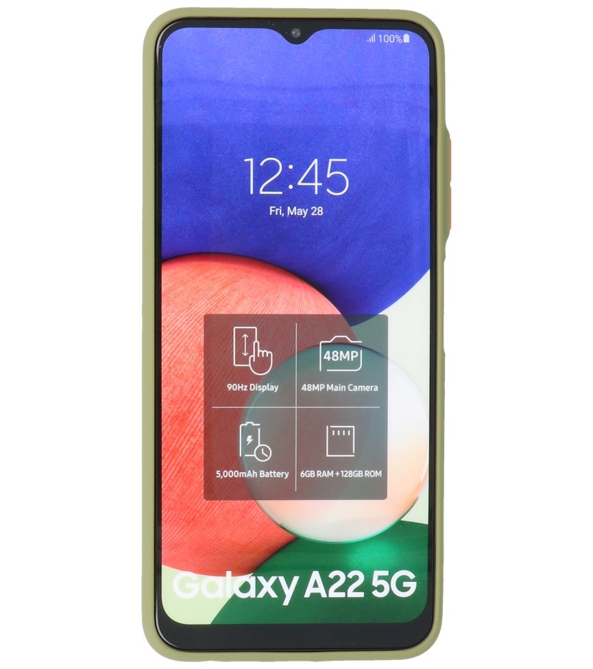 Estuche rígido con combinación de colores Samsung Galaxy A22 5G Verde