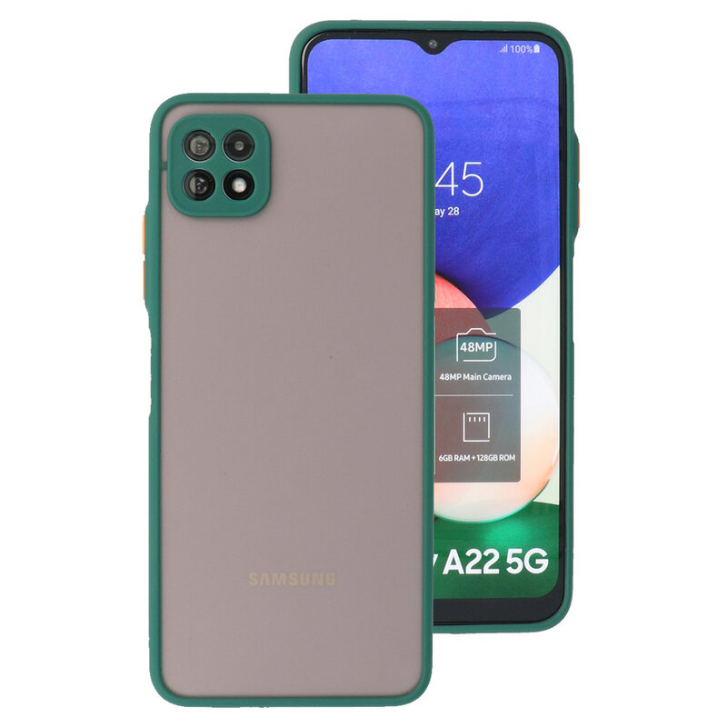 Kleurcombinatie Hard Case Samsung Galaxy A22 5G Donker Groen