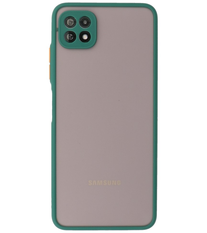Custodia rigida con combinazione di colori Samsung Galaxy A22 5G verde scuro