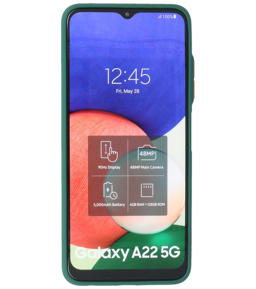 Coque Rigide Combinaison De Couleurs Samsung Galaxy A22 5G Vert Foncé