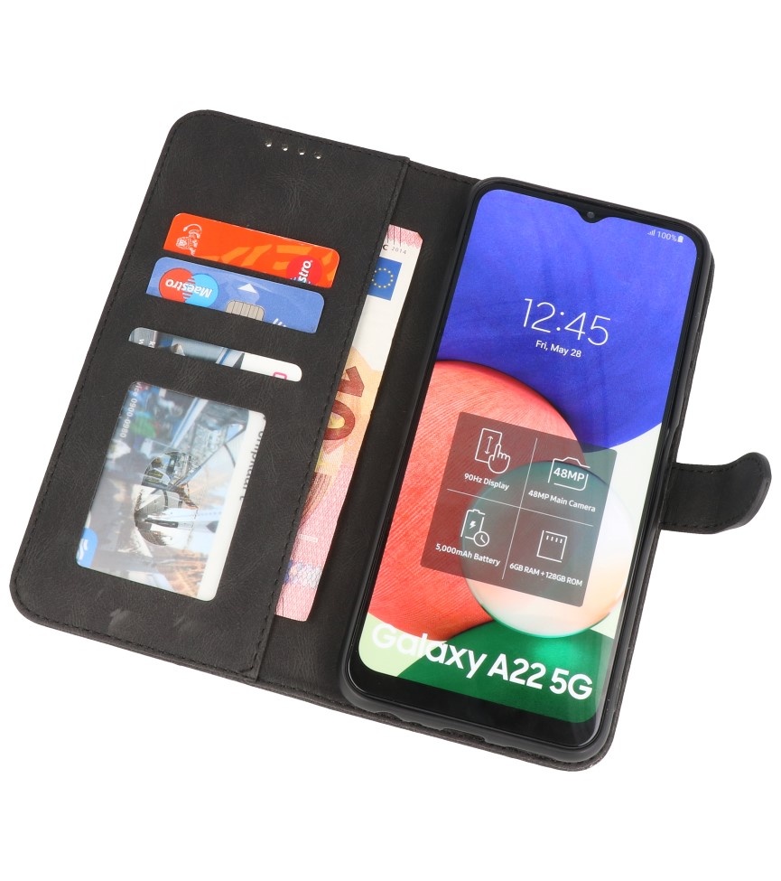 Wallet Cases Case for Samsung Galaxy A22 5G Black