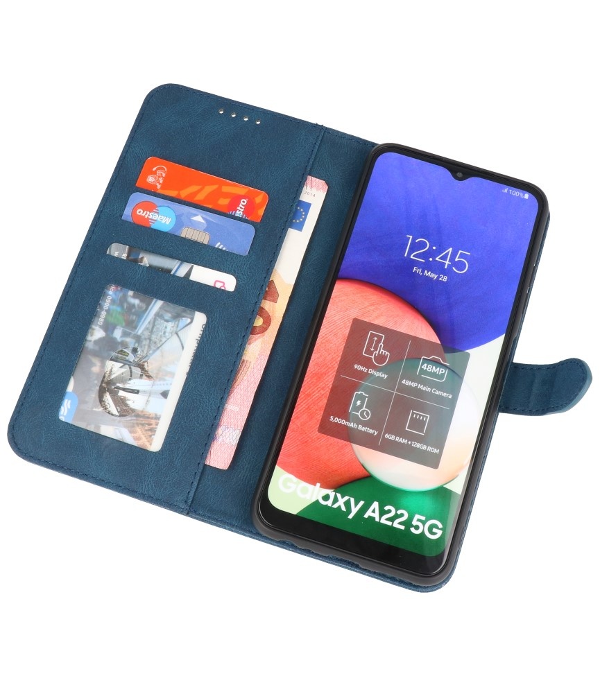 Wallet Cases Case for Samsung Galaxy A22 5G Blue