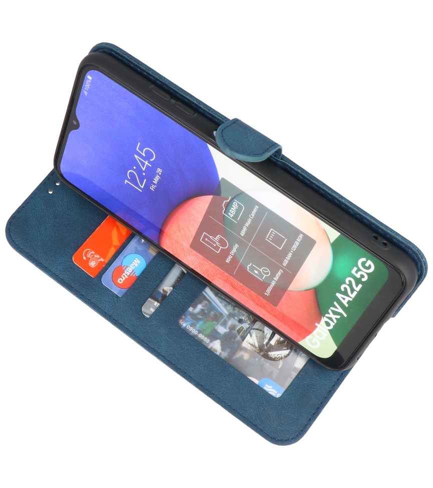 Wallet Cases Case for Samsung Galaxy A22 5G Blue