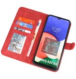 Etui portefeuille pour Samsung Galaxy A22 5G Rouge