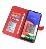 Etui portefeuille pour Samsung Galaxy A22 5G Rouge