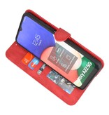 Etui portefeuille pour Samsung Galaxy A22 5G Rouge