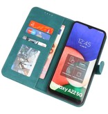 Custodia a portafoglio Cover per Samsung Galaxy A22 5G verde scuro