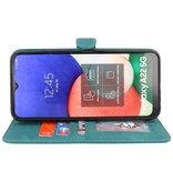 Etui portefeuille pour Samsung Galaxy A22 5G vert foncé