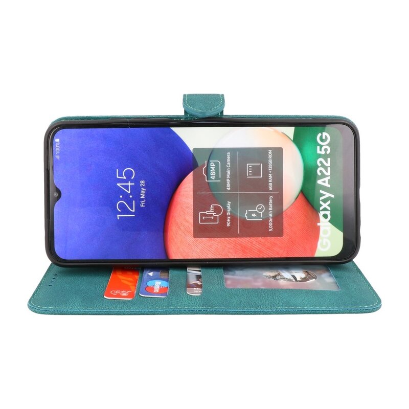 Funda Cartera para Samsung Galaxy A22 5G Verde Oscuro
