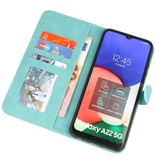 Estuche tipo billetera para Samsung Galaxy A22 5G Turquesa