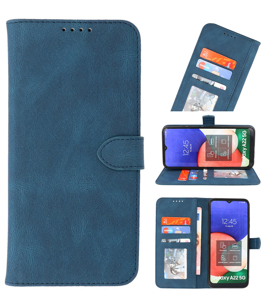 Wallet Cases Case for Samsung Galaxy A22 5G Blue