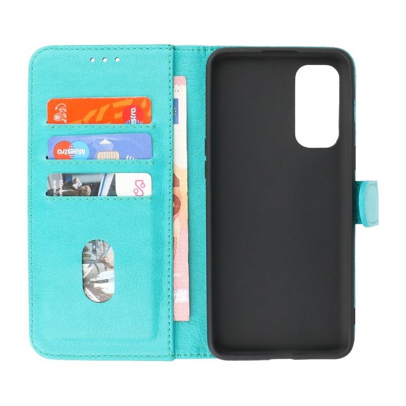 Bookstyle Wallet Cases Hoesje voor OnePlus Nord 2 5G Groen