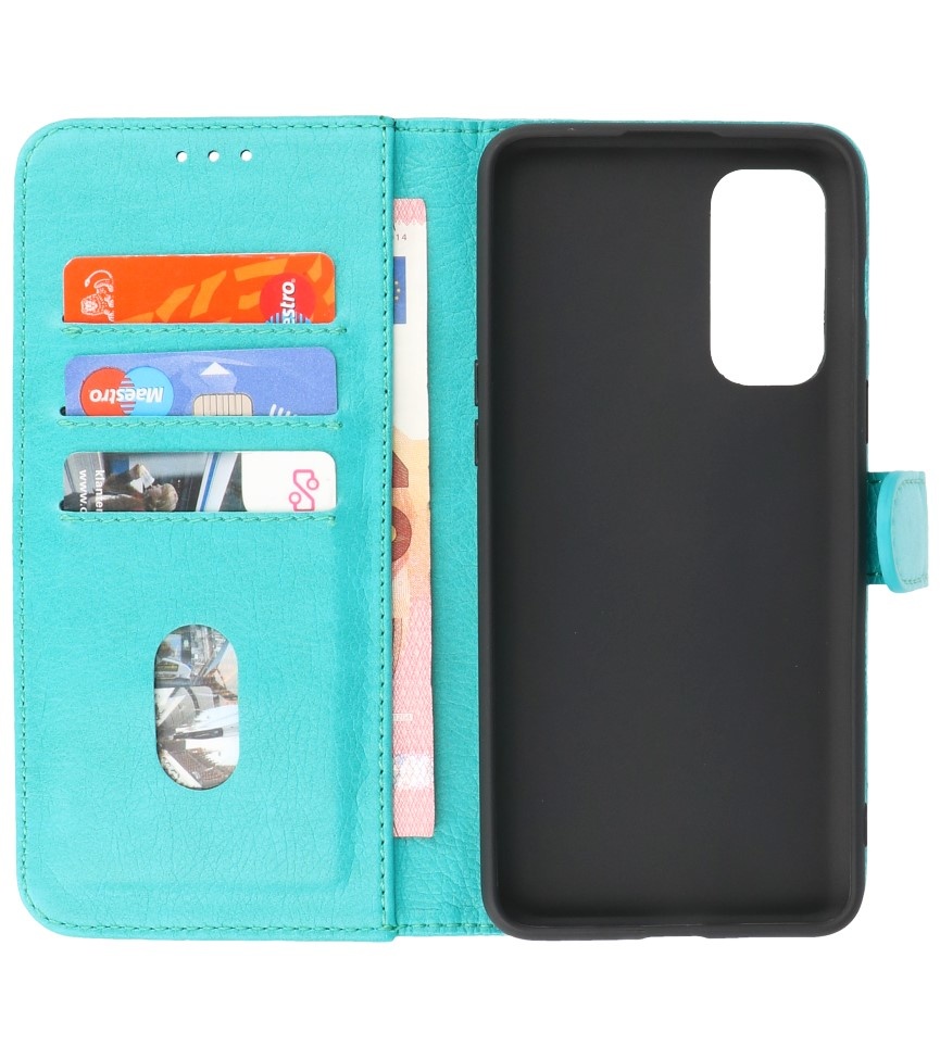 Bookstyle Wallet Cases Hülle für OnePlus Nord 2 5G Grün