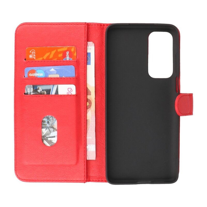 Bookstyle Wallet Cases Etui Motorola Moto Edge 20 Rouge
