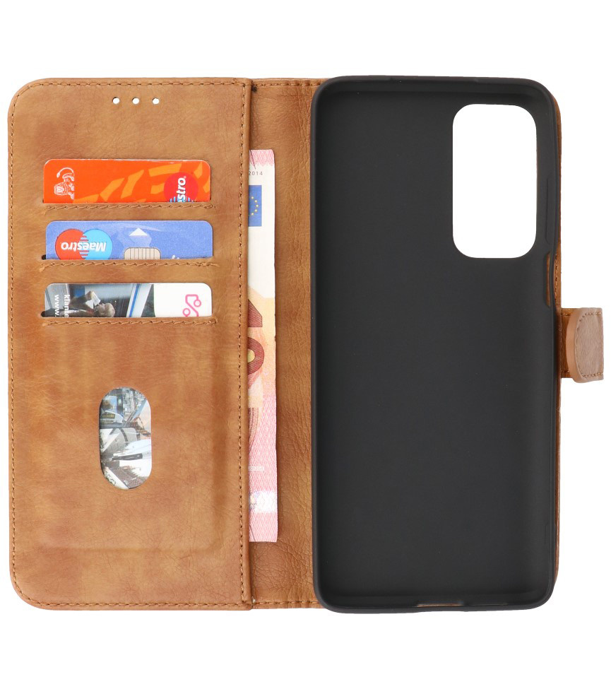 Bookstyle Wallet Cases Hülle Motorola Moto Edge 20 Braun