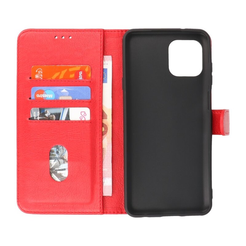 Bookstyle Wallet Cases Etui Motorola Moto Edge 20 Lite Rouge