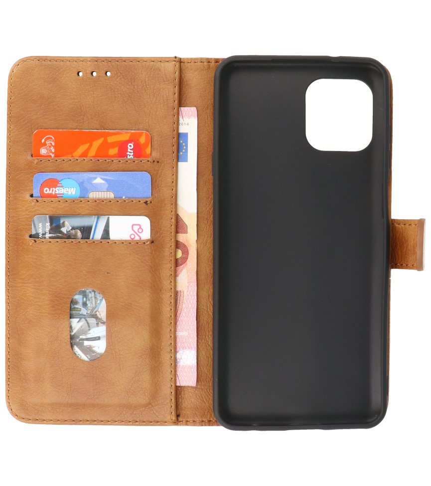 Bookstyle Wallet Cases Hülle Motorola Moto Edge 20 Lite Braun