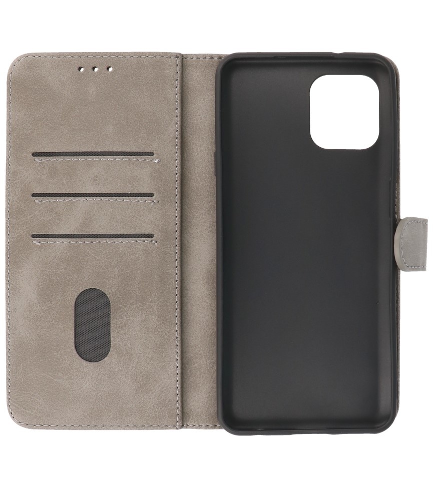 Bookstyle Wallet Cases Hoesje Motorola Moto Edge 20 Lite Grijs