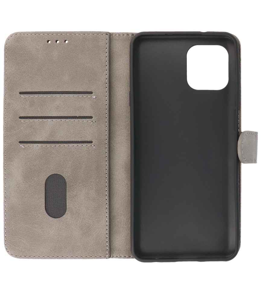 Bookstyle Wallet Cases Hülle Motorola Moto Edge 20 Lite Grau