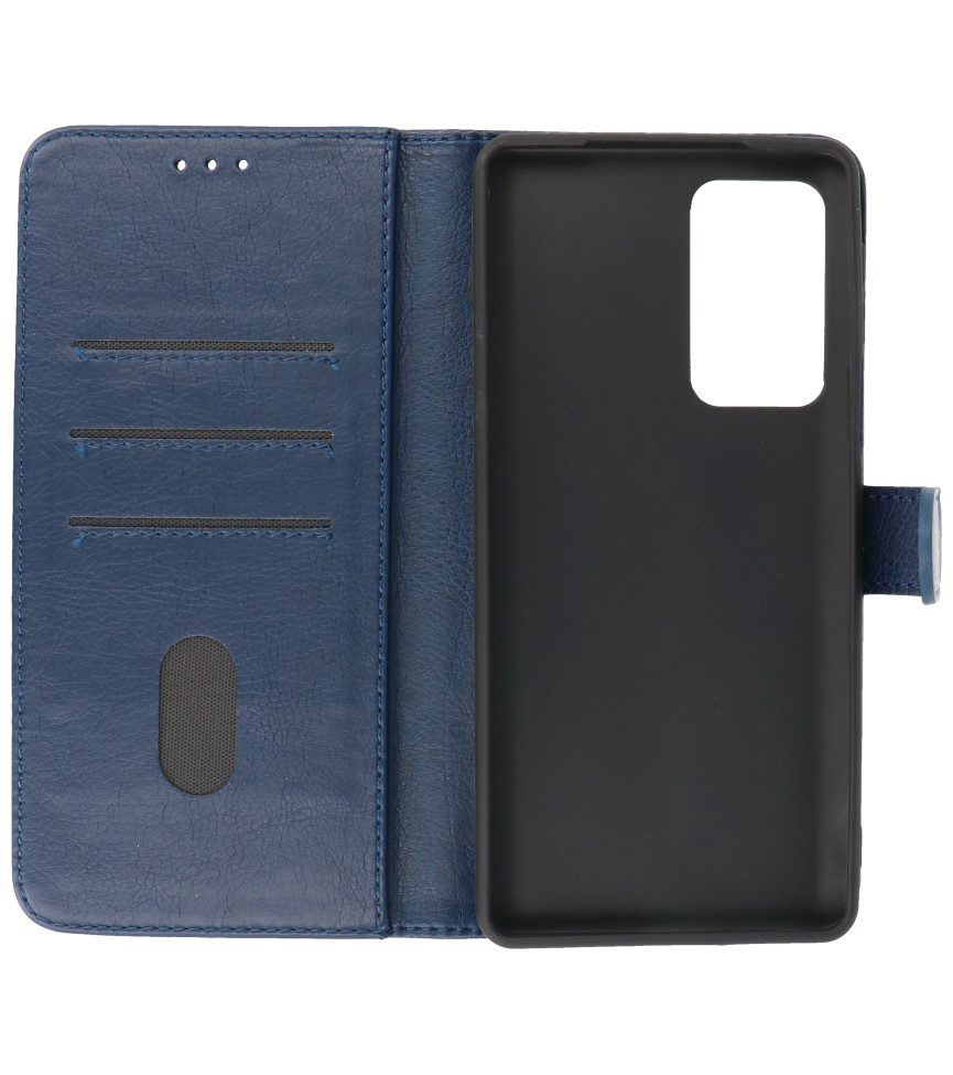 Bookstyle Wallet Cases Case Motorola Moto Edge 20 Pro Azul marino