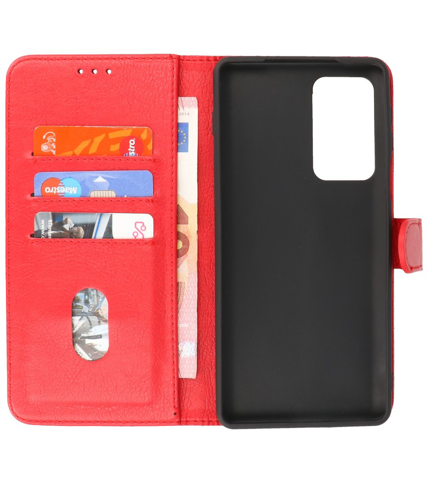 Bookstyle Wallet Cases Hoesje Motorola Moto Edge 20 Pro Rood