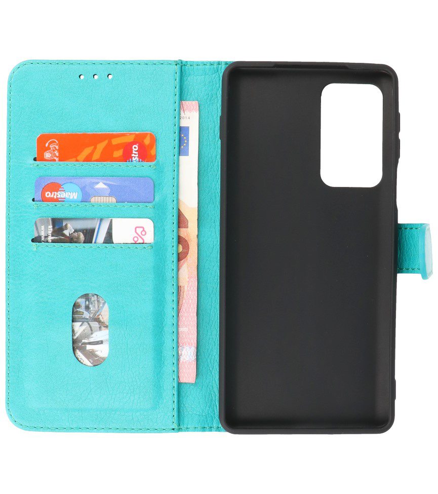 Bookstyle Wallet Cases Hoesje Motorola Moto Edge 20 Pro Groen