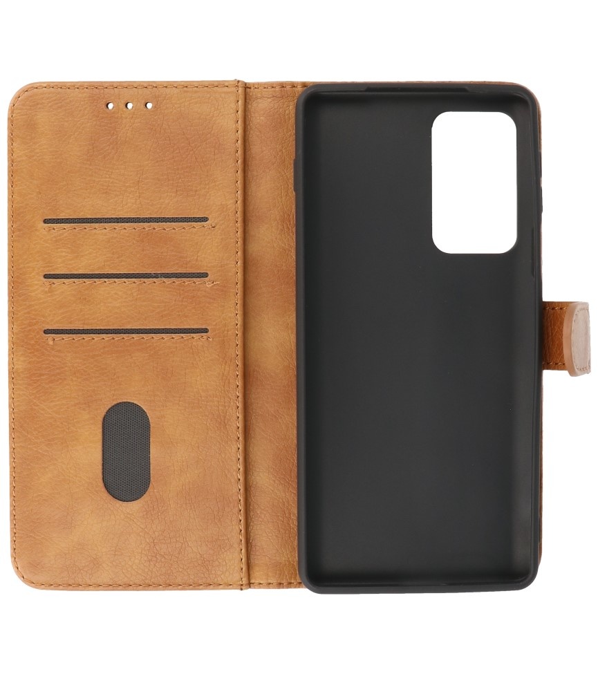 Bookstyle Pung -etui Etui Motorola Moto Edge 20 Pro Brun