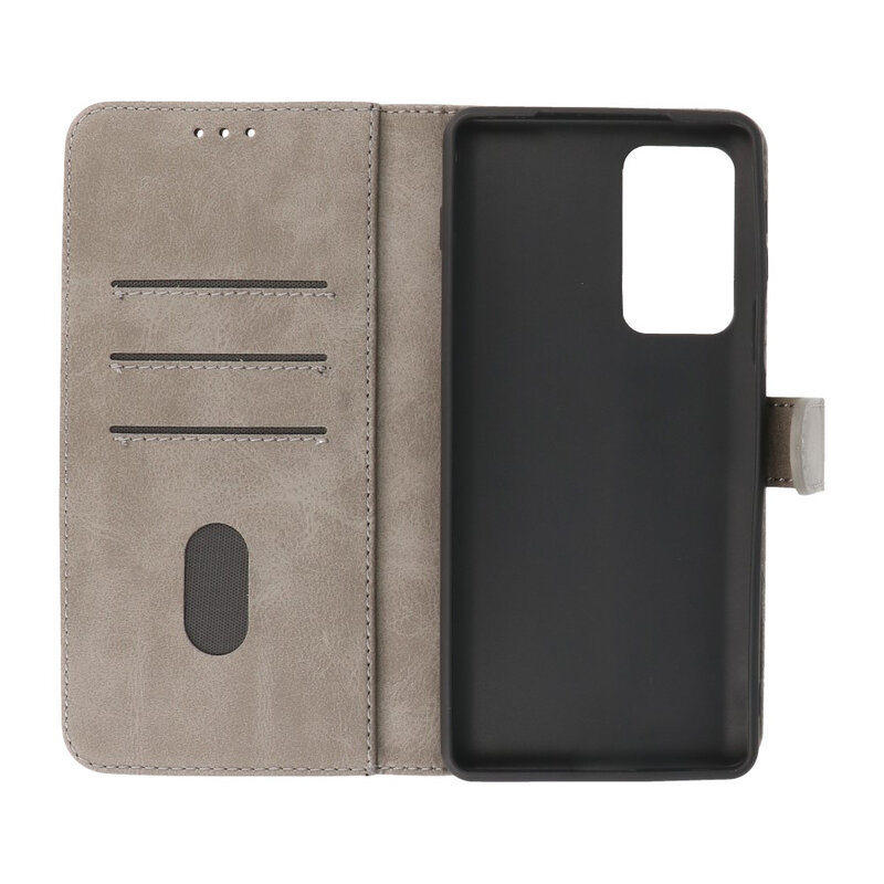 Custodie a portafoglio Bookstyle Custodia Motorola Moto Edge 20 Pro grigia