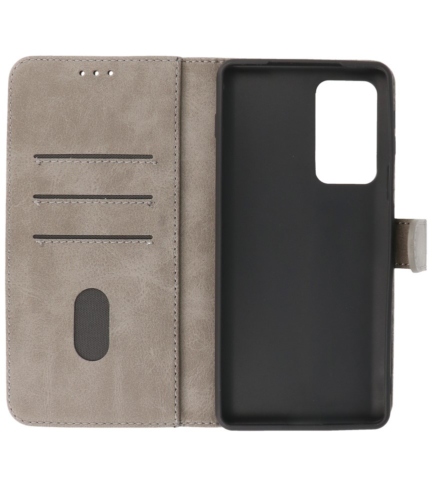 Bookstyle Wallet Cases Etui Motorola Moto Edge 20 Pro Grå