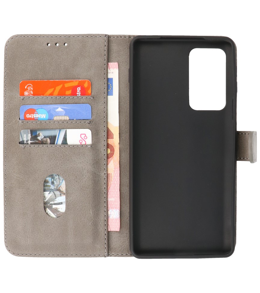 Bookstyle Wallet Cases Case Motorola Moto Edge 20 Pro Grey