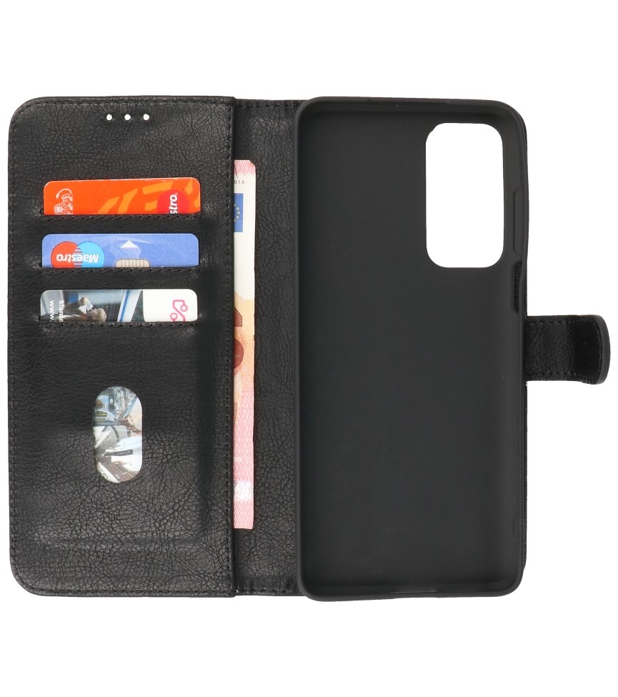 Bookstyle Wallet Cases Hülle Motorola Moto Edge 2021 Schwarz