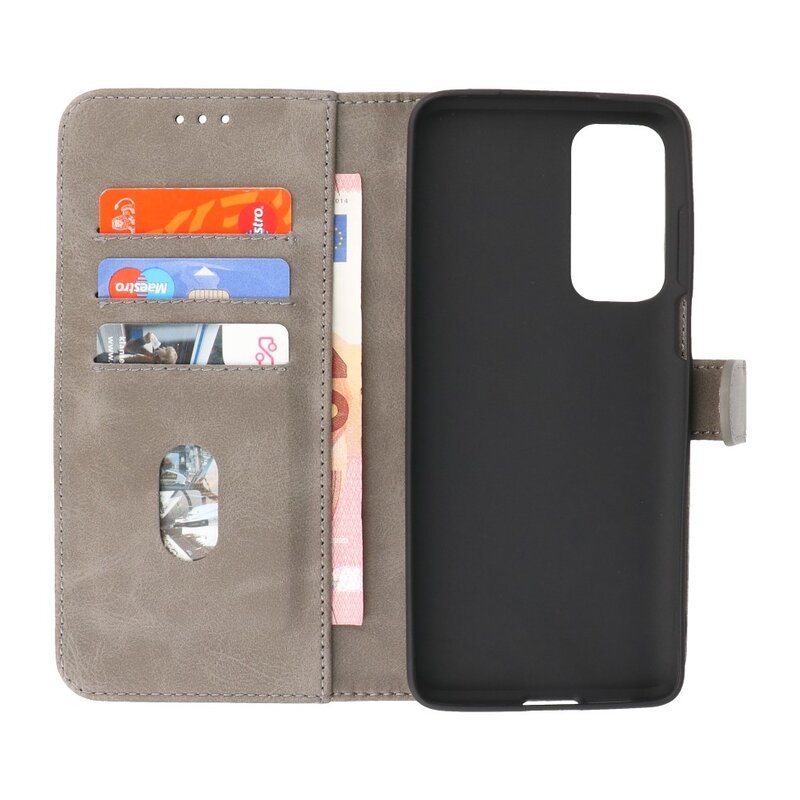 Bookstyle Wallet Cases Hülle Motorola Moto Edge 2021 Grau