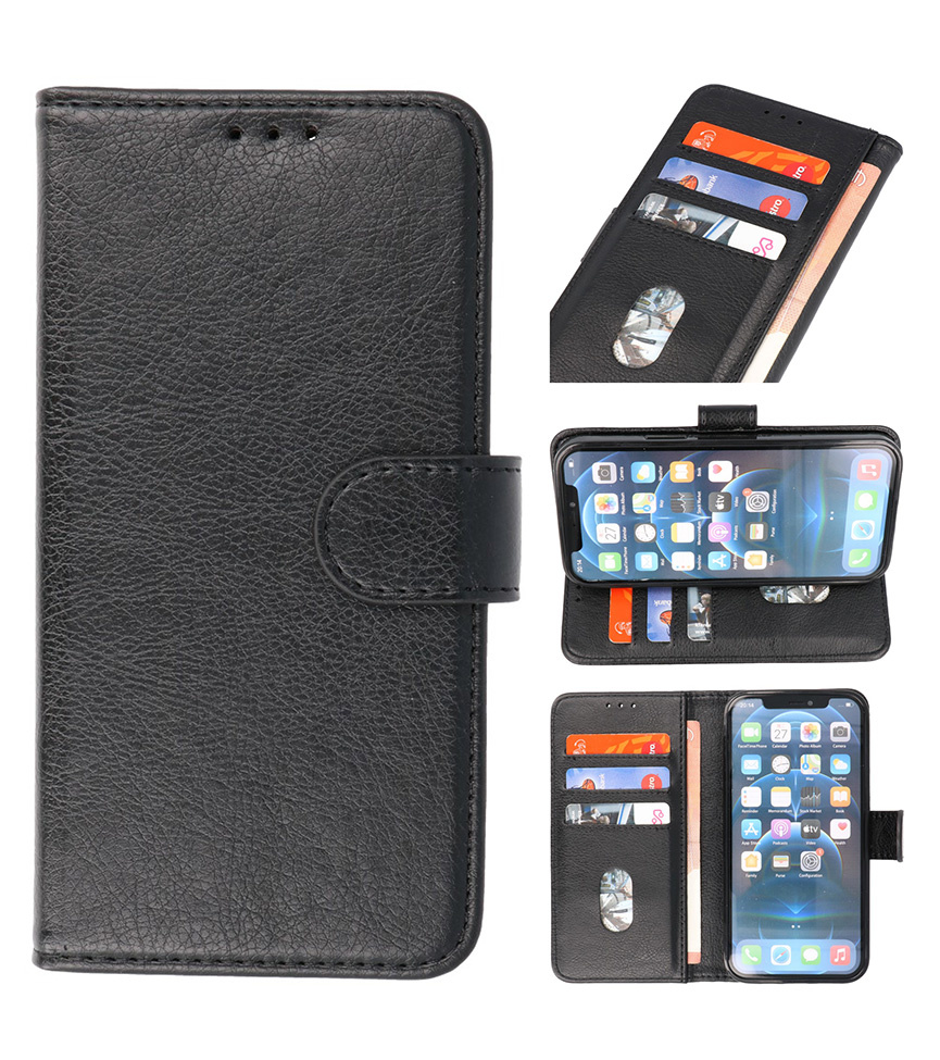 Bookstyle Wallet Cases Hoesje voor iPhone 13 Mini Zwart