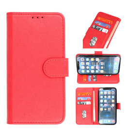 Bookstyle Wallet Cases Etui pour iPhone 13 Mini Rouge