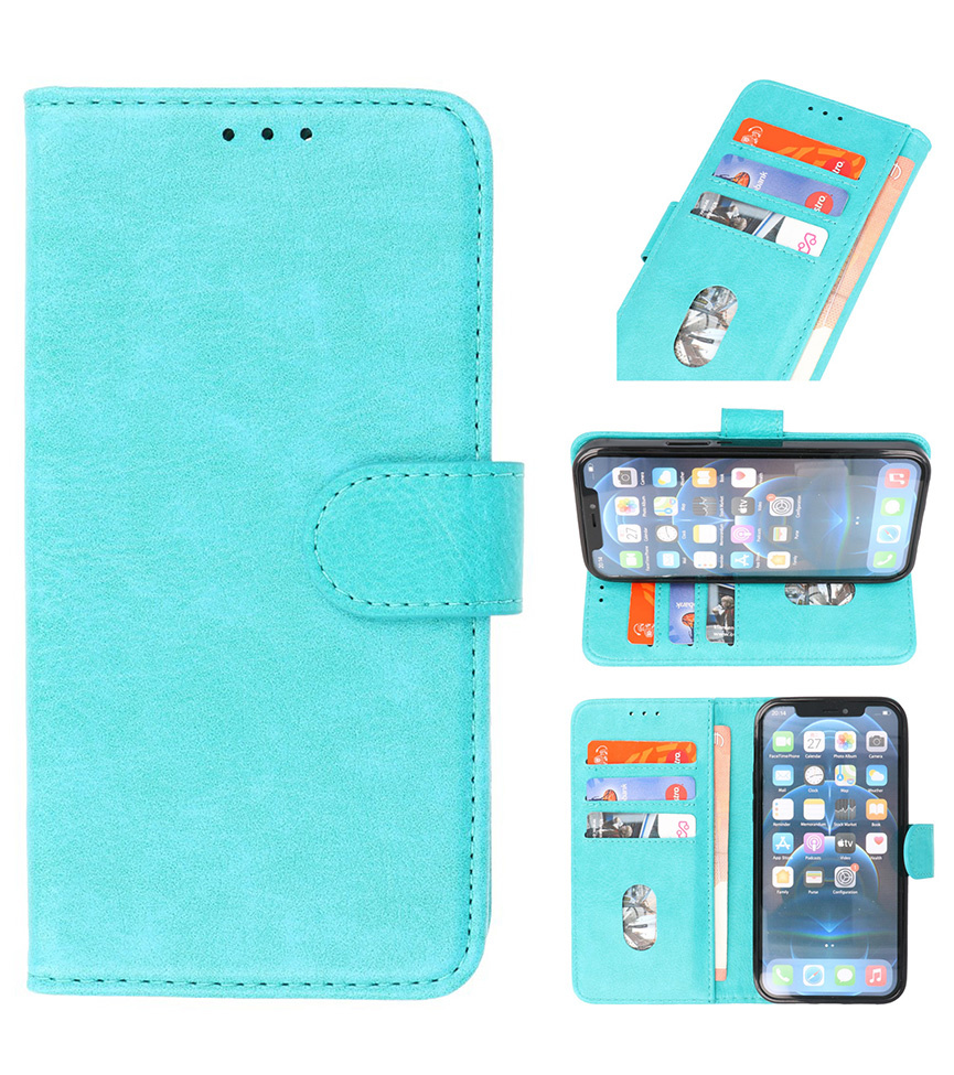 Bookstyle Wallet Cases Hülle für iPhone 13 Mini Grün